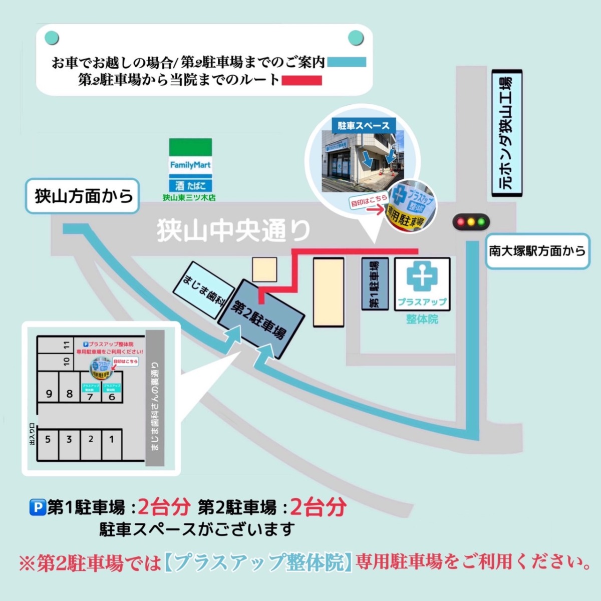 第２駐車場と当院